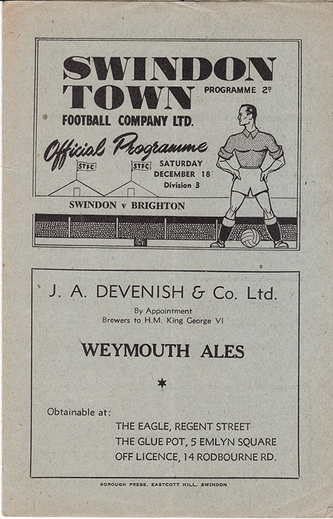 <b>Saturday, December 18, 1948</b><br />vs. Brighton and Hove Albion (Home)